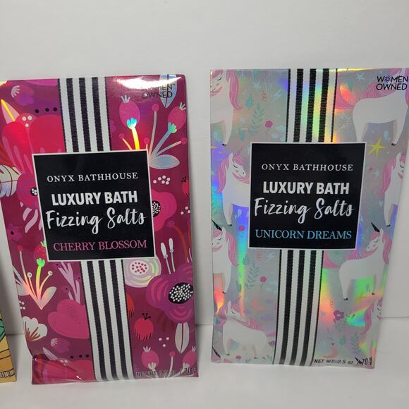 3 ONYX Bathhouse Luxury Bath Fizzing Salt Packs - Party Favors, Basket Fillers - Picture 3 of 7